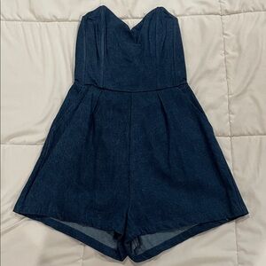 Lumiere Bustier Denim Romper